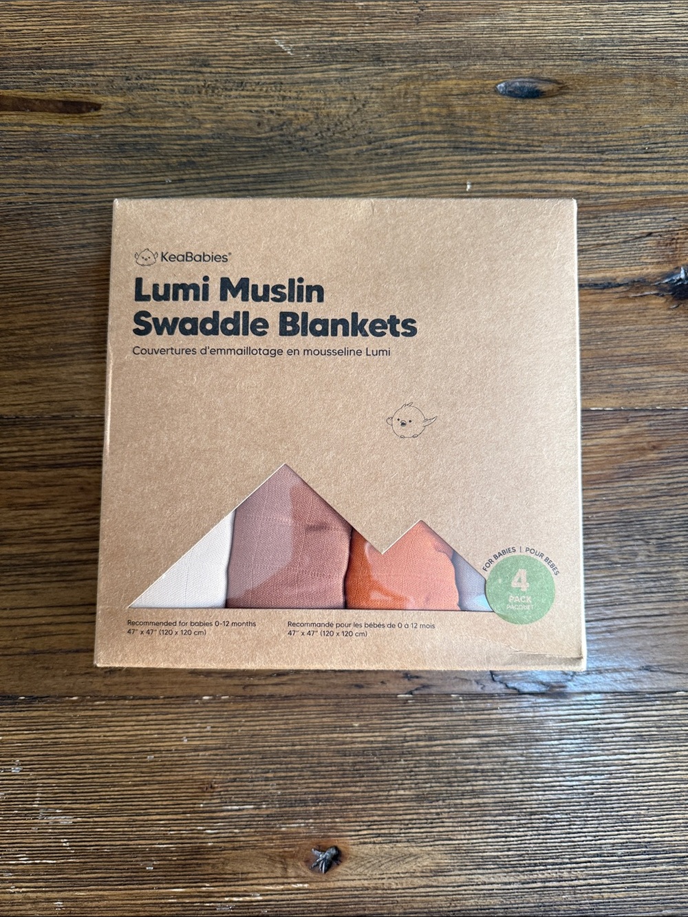 KeaBabies Lumi Muslin Swaddle Blankets - set of 4